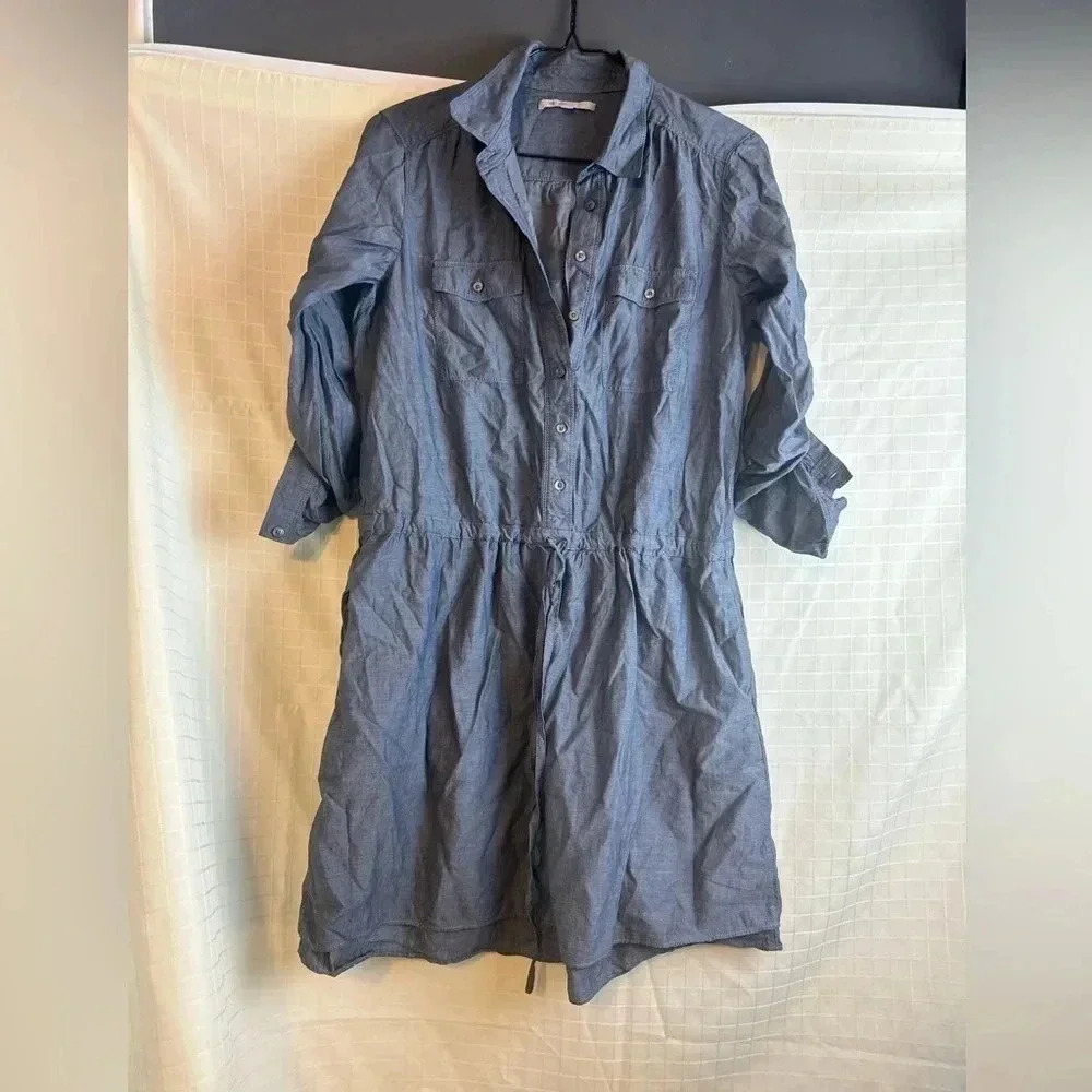 Women’s Gap Dress Size Small Cinched Waist Blue 3/4 Sleeve